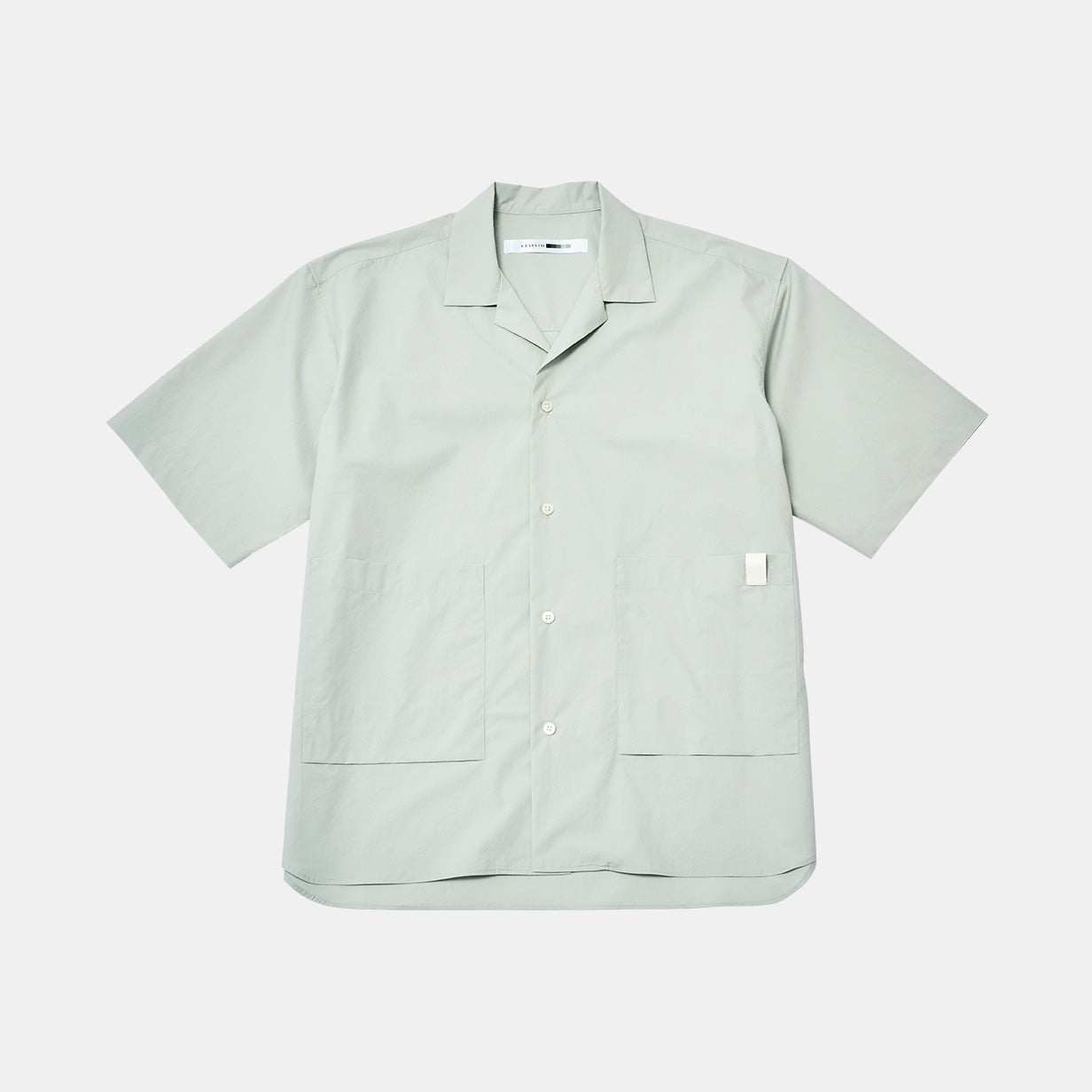 オープンカラーシャツ オーガニックコットン ヴィーガンレザー