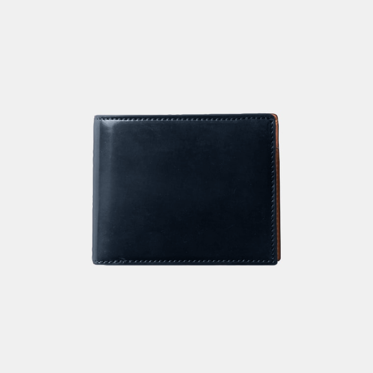コードバン　ブルー　二つ折り財布 - 3