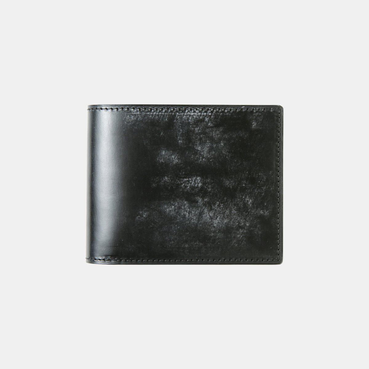 Bridle Leather ブライドルレザー 二つ折り財布 - 黒/ブラック- crafsto